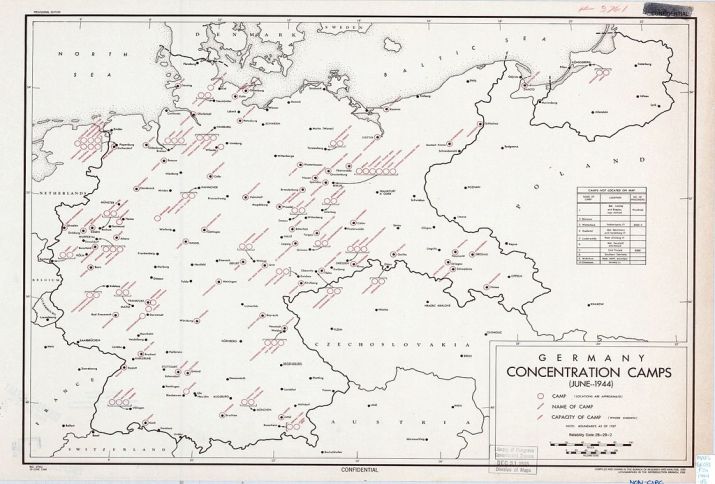 CIA map of concentration camps 1944