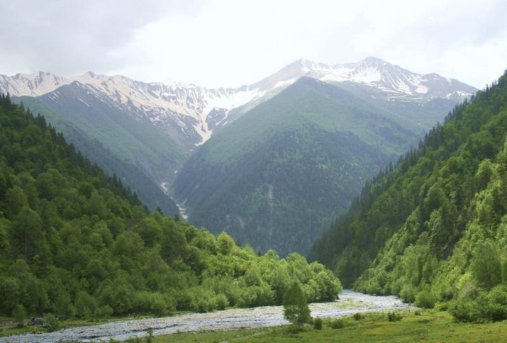 Landscape in South Ossetia near Dzattiatykau