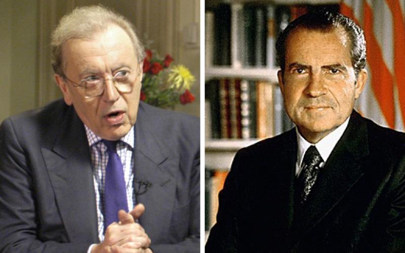 Sir David Paradine Frost –British broadcaster– & Richard Nixon –President of United States of America (1969-1974)