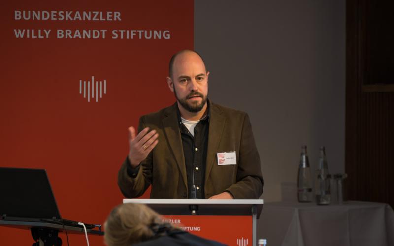 Robert Brier auf der Konferenz „Wir wollen mehr Demokratie wagen“ – Antriebskräfte, Realität und Mythos eines Versprechens, © Philipp Jester, BWBS