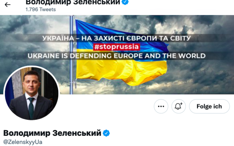 Twitter-Account Wolodymyr Selenskyjs (@ZelenskyyUa)