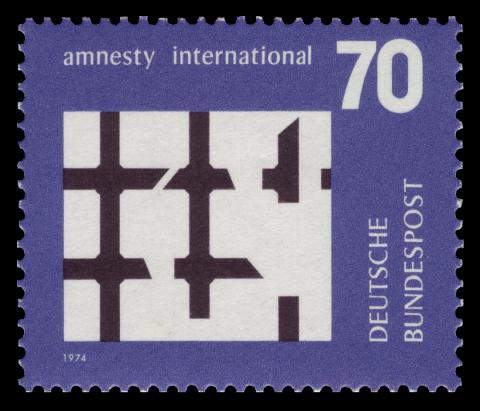 Briefmarke Deutsche Bundespost Amnesty International 1974 