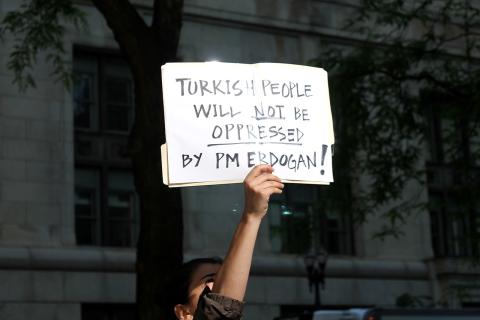 Turkish people in Chicago protesting Turkish government and police brutality in Turkey, June 15th 2013. 