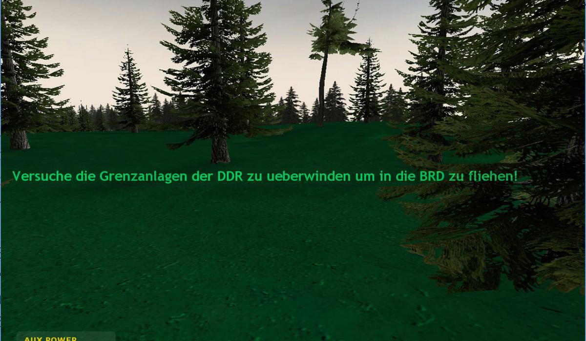 Abb. 2: Screenshot aus 1378(km). Geflüchtete sollen über die Grenzanlagen in die BRD entkommen. © Jens M. Stober/1378(km)