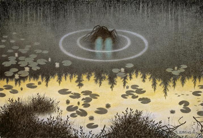 Nøkken (The Water Sprite), Zeichnung von Theodor Kittelsen 1904